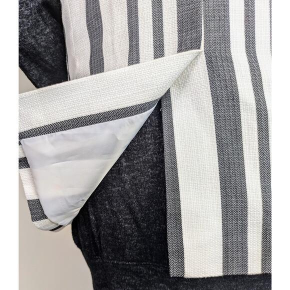 Talbots Gray White Striped Woven Cotton Blend Lined Blazer Vest Size 16 Petite - Picture 8 of 11